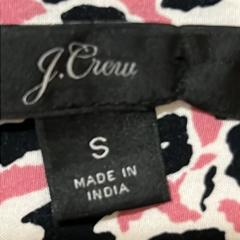 J. Crew Leopard Midi Pink White Black Wrap Around Waist Tie Women‎ Medium Dress